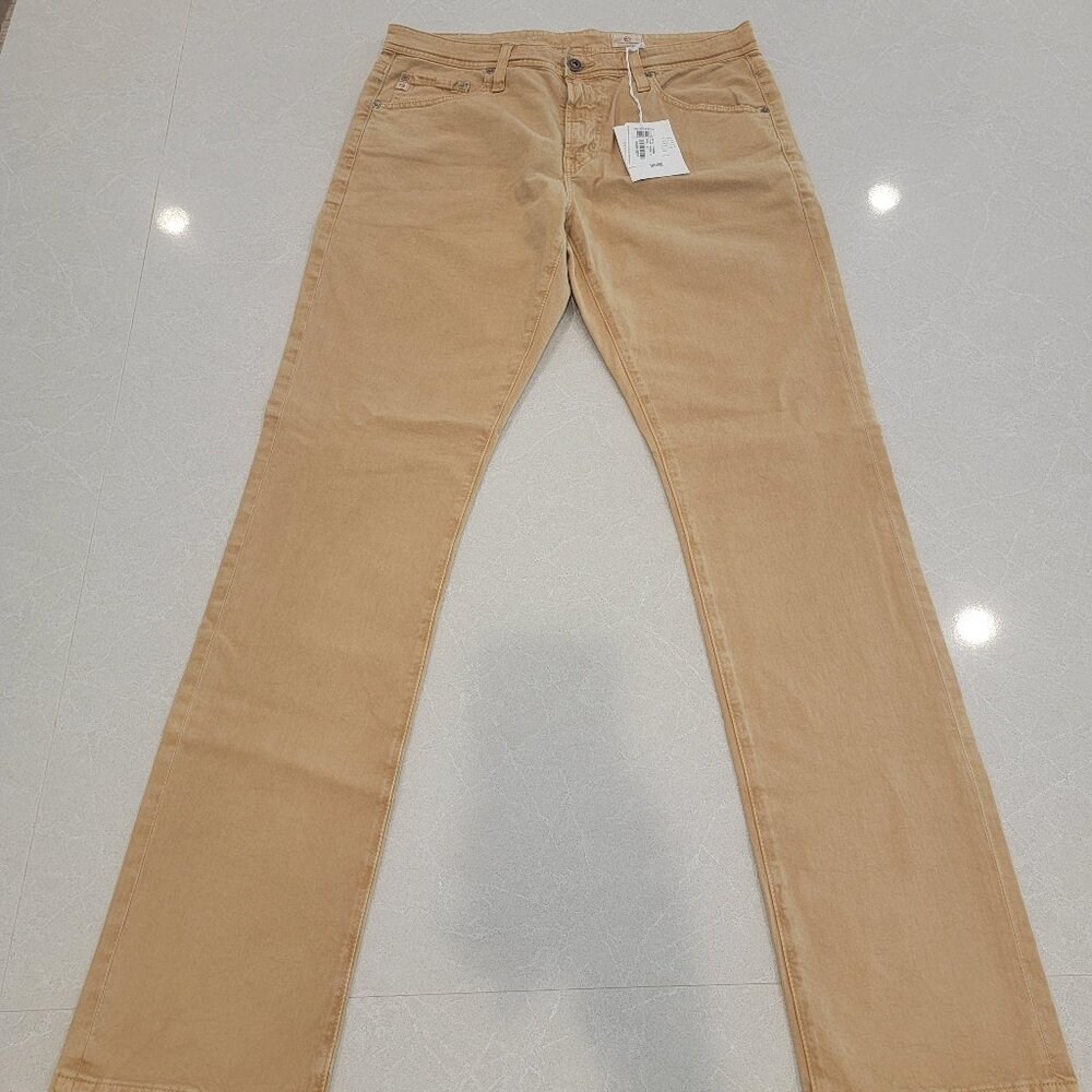 AG Everett Slim Straight Pants 33x34 – Sueded Sateen in Camel – NWT Nordstrom